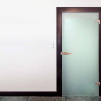 Modern glass  door - wood and frozen glass